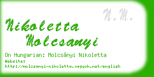 nikoletta molcsanyi business card