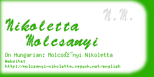 nikoletta molcsanyi business card
